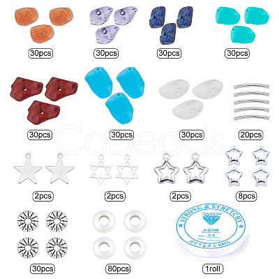 DIY Gemstone Bead Stretch Bracelets Making Kits DIY-SC0012-17-1