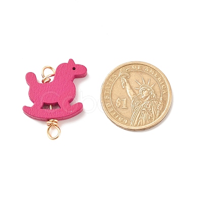 Spray Painted Wood Connector Charms PALLOY-JF01427-02-1