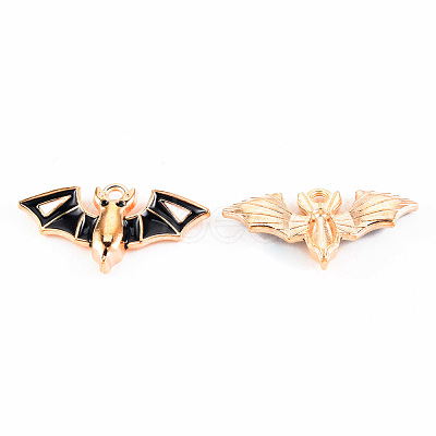 Light Gold Tone Alloy Enamel Pendants ENAM-T018-01-1