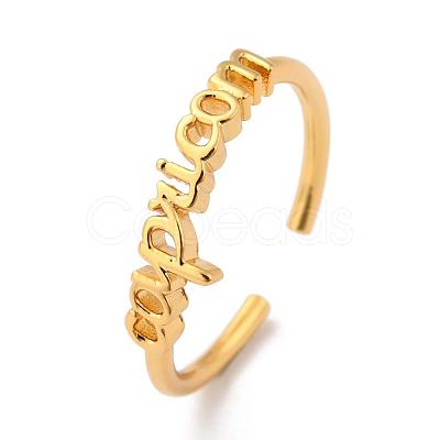 Constellation/Zodiac Sign Brass Cuff Rings RJEW-O042-06G-E-1