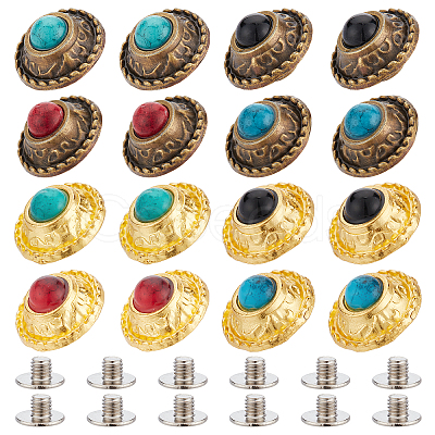 Nbeads 32 Sets 8 Colors Alloy Buttons DIY-NB0007-45AB-1