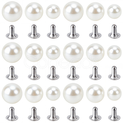 ABS Imitation Pearl Snap Rivet Butt Screw DIY-GF0013-38-1
