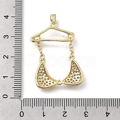 Brass Micro Pave Cubic Zirconia Charms KK-P336-03B-G-1