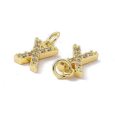 Real 18K Gold Plated Brass Micro Pave Clear Cubic Zirconia Charms KK-E068-VB452-X-1