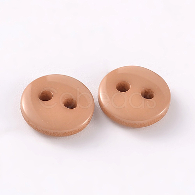 2-Hole Flat Round Resin Sewing Buttons for Costume Design BUTT-E119-34L-09-1