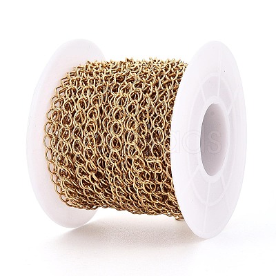 Handmade 304 Stainless Steel Twisted Chain/Curb Chain STAS-P204-02G-1