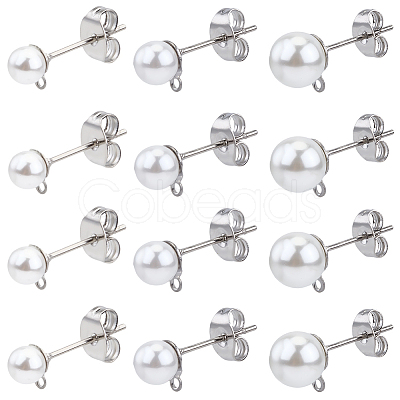 304 Stainless Steel Stud Earring Findings EJEW-SP0001-17L-1