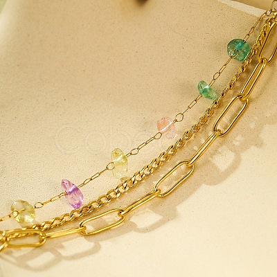 Stainless Steel Multi-strands Bracelets BJEW-D303-02G-1