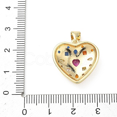 Valentine's Day Brass Micro Pave Colorful Cubic Zirconia Pendants KK-L273-01G-01-1
