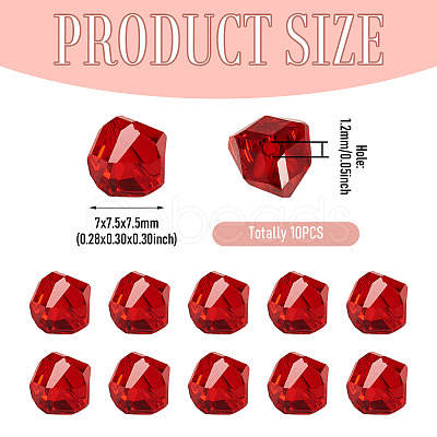 10Pcs Glass Imitation Austrian Crystal Beads GLAA-TADJ0001-11I-1