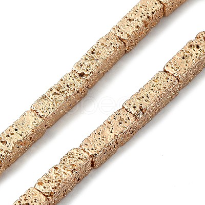 Electroplated Natural Lava Rock Beads Strands G-I360-K04-02-1