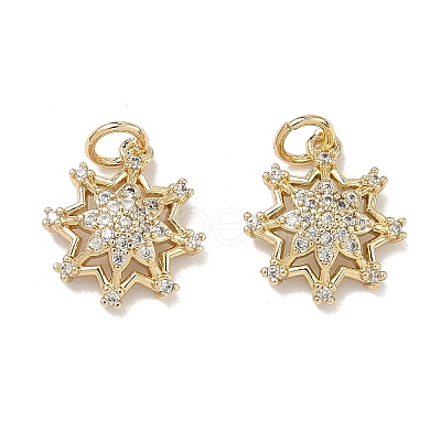 Brass Micro Pave Cubic Zirconia Pendants KK-D235-11G-1