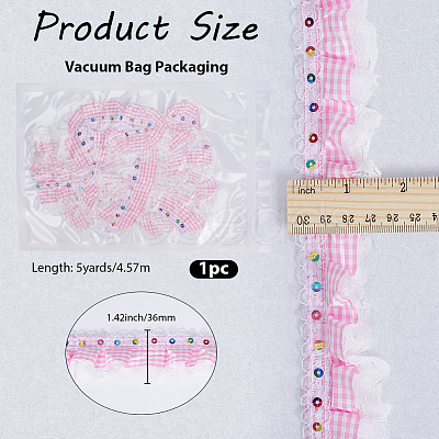 5Yards Polyester Lace Ribbon OCOR-GF0006-20B-1