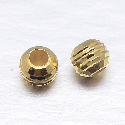 Real 18K Gold Plated Round Sterling Silver Beads STER-M101-05-3mm-1