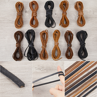 Gorgecraft Flat Cowhide Leather Jewelry Cord LC-GF0001-10B-04-1