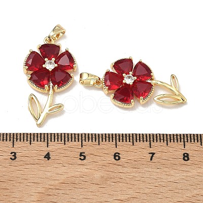 Brass Micro Pave Cubic Zirconia Pendants KK-H265-08B-G-1