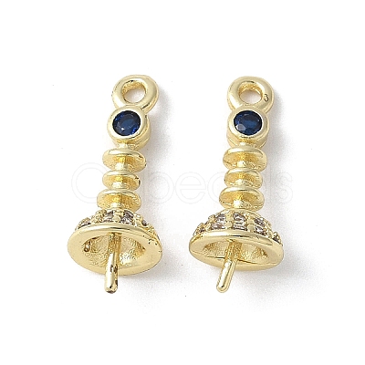 Brass Micro Pave Cubic Zirconia Peg Bails Charms KK-D324-26G-1