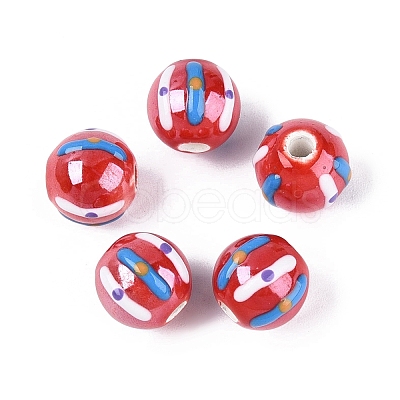 Handmade Porcelain Ceramic Beads PORC-Q005-03H-1