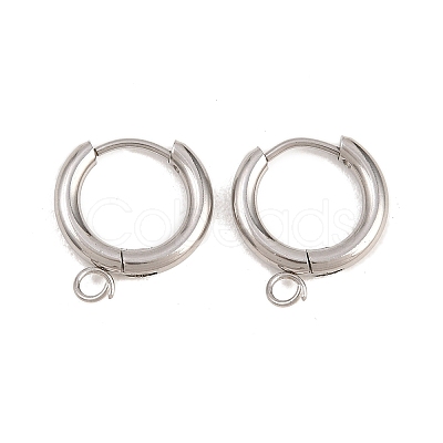 316 Stainless Steel Huggie Hoop Earring Findings EJEW-B158-01B-P-1