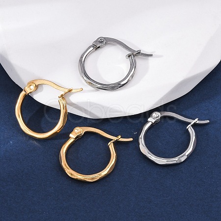 304 Stainless Steel Hoop Earrings EJEW-D195-M-1