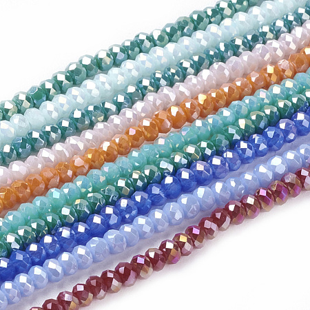 Electroplate Glass Beads Strands EGLA-R048-2mm-M2-1