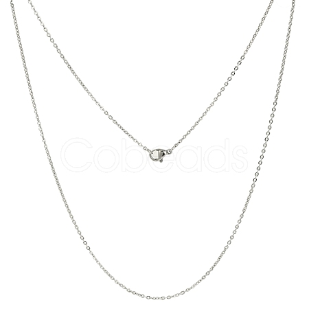 Tarnish Resistant Classic Plain 304 Stainless Steel Mens Womens Cable Chains Necklaces STAS-S029-02-1