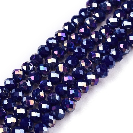 Electroplate Glass Beads Strands X-EGLA-A044-P3mm-B07-1