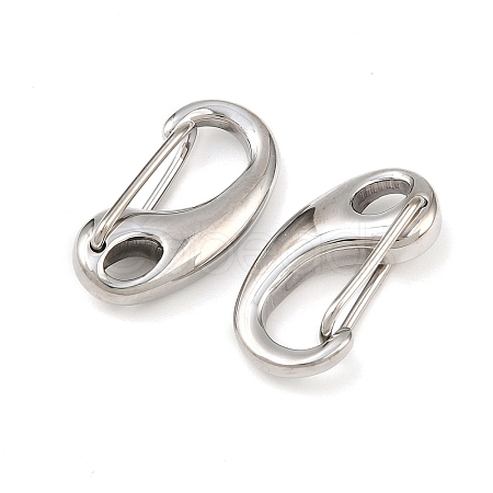 Tarnish Resistant Polished 304 Stainless Steel Keychain Clasp Findings STAS-R072-59A-1