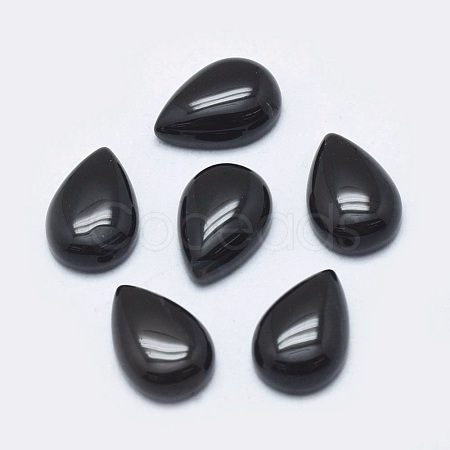 Natural Black Agate Cabochons G-P384-N05-1