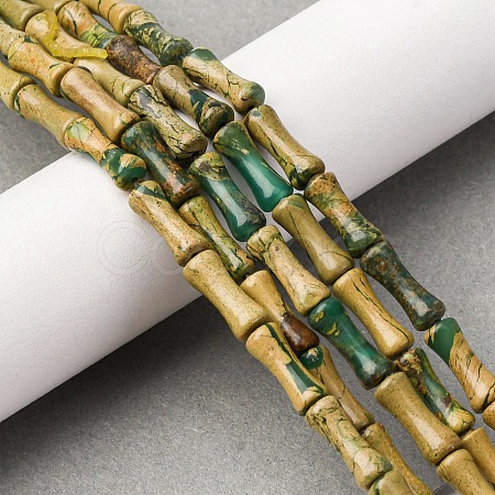 Natural Verdite Stone Beads Strands G-L624-G08-12x5mm-1
