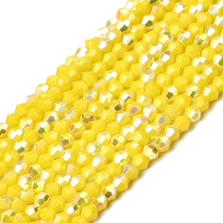 AB Color Plated Opaque Glass Beads Strands GLAA-G127-02C-1
