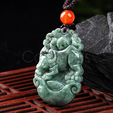 Natural Jadeite Pendant Necklaces G-H306-05-02-1