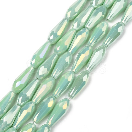 Electroplated Opaque Glass Beads Strands EGLA-L015-FR-B20-01-1