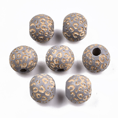 Painted Natural Wood Beads WOOD-T021-53A-05-1