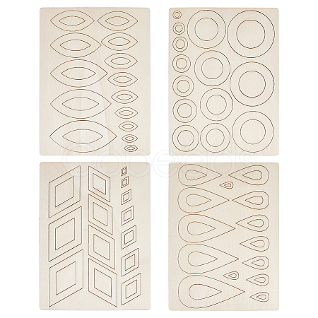 Kids DIY Plywood Marked Dot Mandala Painting AJEW-WH0596-404A-1