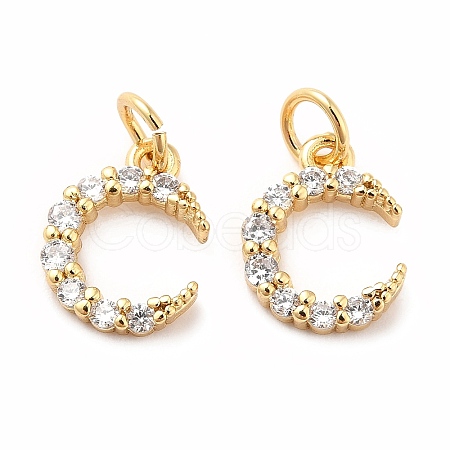 Rack Plating Brass Micro Pave Cubic Zirconia Pendants LS-KK-B057-08G-1