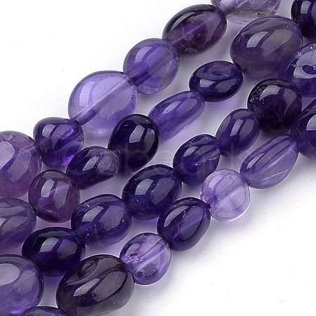 Natural Amethyst Beads Strands X-G-Q952-02-6x8-1