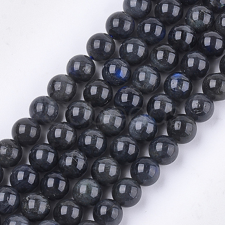 Natural Black Labradorite Beads Strands G-S333-8mm-021A-1