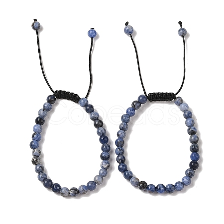 6mm Round Natural Sodalite Braided Bead Bracelets BJEW-C067-01A-03-1