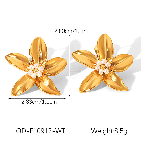 304 Stainless Steel Stud Earrings for Women WG18C3B-05-1