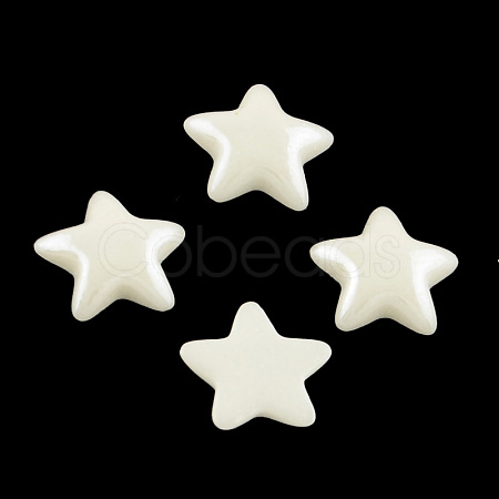 Pearlized Plated Opaque Glass Cabochons PORC-R139A-23-1