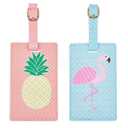 PU Leather Luggage Bag Tags AJEW-GF0001-71A-1