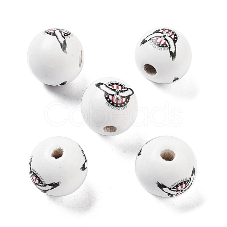 Independence Day Theme Wood European Beads WOOD-M011-07F-1