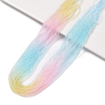 Transparent Gradient Color Glass Beads Strands GLAA-G101-2mm-01-1