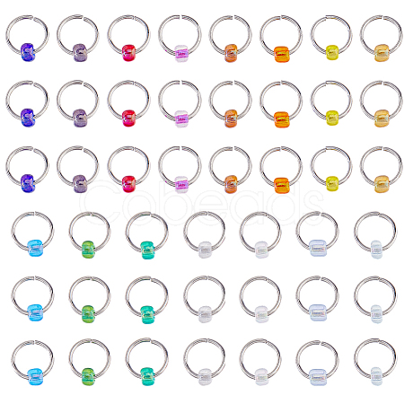 45Pcs 15 Colors 304 Stainless Steel Locking Stitch Markers PALLOY-FH00179-1