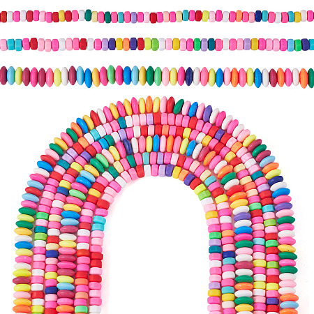 6Strands 3 Styles Handmade Polymer Clay Beads Strand CLAY-TA0002-09-1