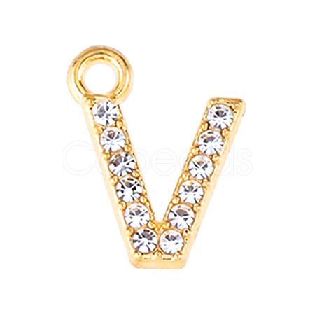 Golden Tone Alloy Rhinestone Pendants PW-WGCC773-22-1