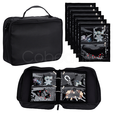 Polyester Jewelry Organizer Bags with Handles and PVC Sheet Inside AJEW-WH0348-779-1