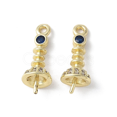 Brass Micro Pave Cubic Zirconia Peg Bails Charms KK-D324-26G-1