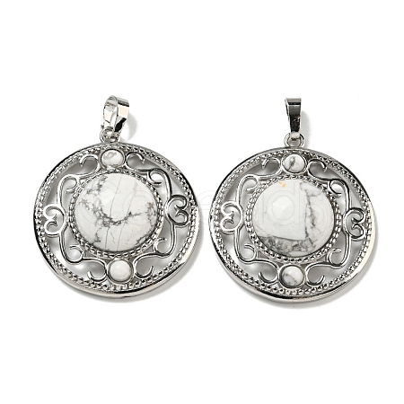 Natural Howlite Pendants G-Q158-03G-1